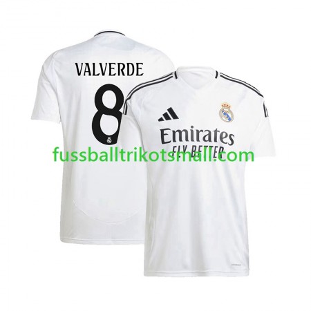 Fußballtrikots Real Madrid Federico Valverde 8 2024-2025 Kurzarm Heimtrikotsatz kaufen